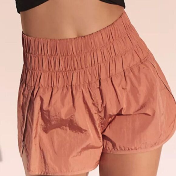 FP Movement Way Home Shorts in Brushed Apricot High Rise Silhouette Related Fit - Picture 2 of 15
